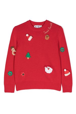 Maglione in lana e cashmere rosso SAINT BARTH KIDS | PRC000300190E